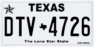 TX license plate DTV4726