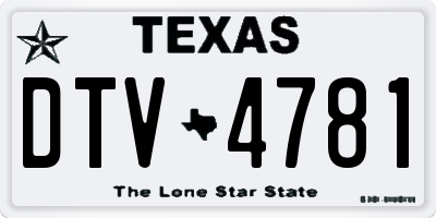 TX license plate DTV4781