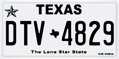 TX license plate DTV4829