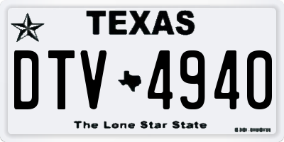 TX license plate DTV4940