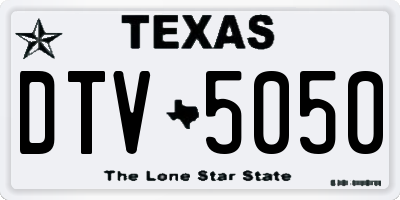 TX license plate DTV5050