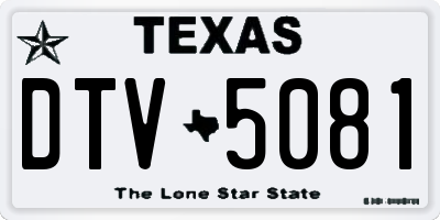 TX license plate DTV5081