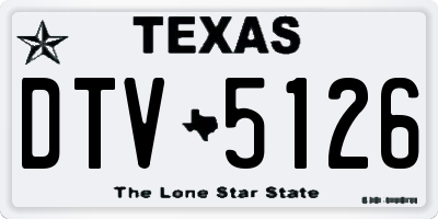 TX license plate DTV5126