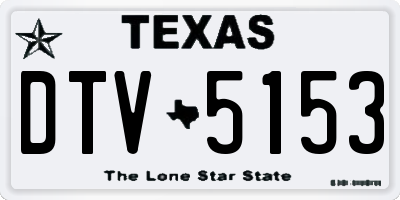 TX license plate DTV5153