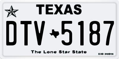 TX license plate DTV5187