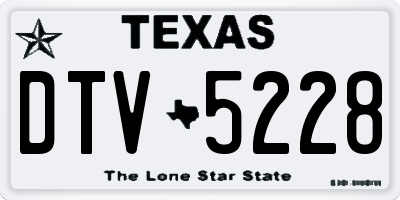 TX license plate DTV5228