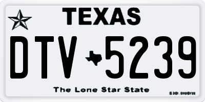 TX license plate DTV5239