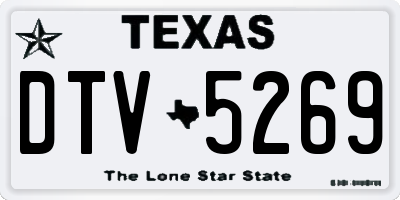 TX license plate DTV5269