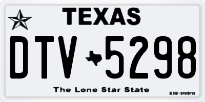 TX license plate DTV5298