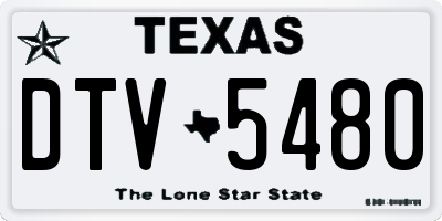 TX license plate DTV5480