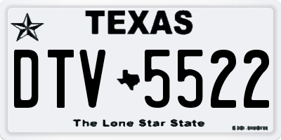 TX license plate DTV5522