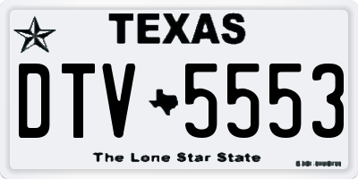 TX license plate DTV5553