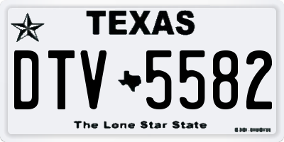 TX license plate DTV5582
