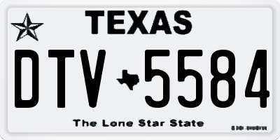 TX license plate DTV5584