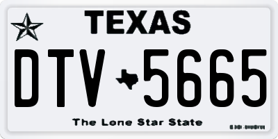 TX license plate DTV5665