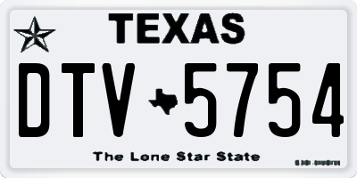 TX license plate DTV5754