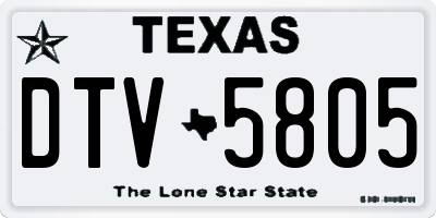 TX license plate DTV5805