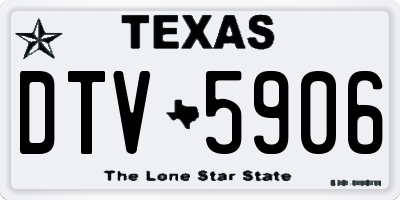 TX license plate DTV5906