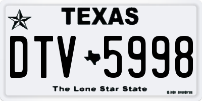 TX license plate DTV5998