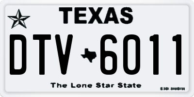 TX license plate DTV6011