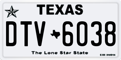 TX license plate DTV6038