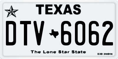 TX license plate DTV6062