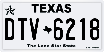 TX license plate DTV6218