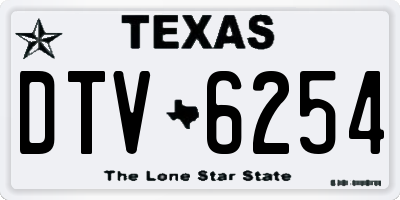 TX license plate DTV6254