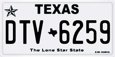 TX license plate DTV6259