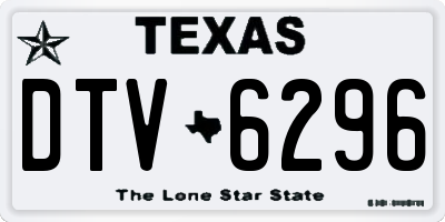 TX license plate DTV6296