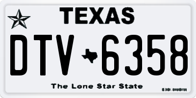 TX license plate DTV6358