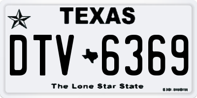TX license plate DTV6369