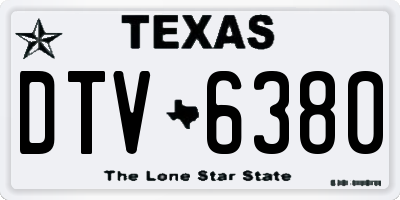 TX license plate DTV6380