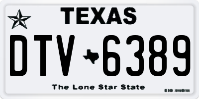 TX license plate DTV6389