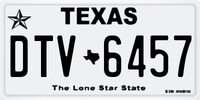 TX license plate DTV6457