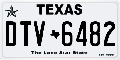 TX license plate DTV6482