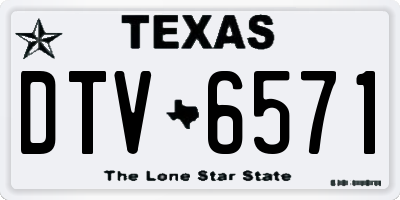 TX license plate DTV6571
