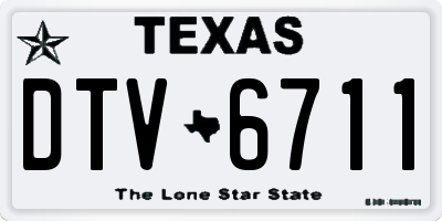 TX license plate DTV6711