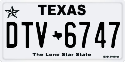 TX license plate DTV6747