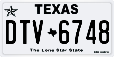 TX license plate DTV6748