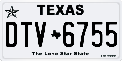TX license plate DTV6755