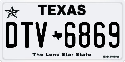 TX license plate DTV6869