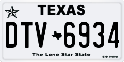 TX license plate DTV6934