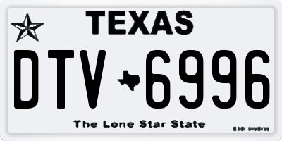 TX license plate DTV6996