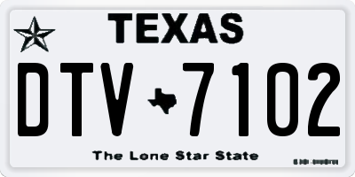 TX license plate DTV7102