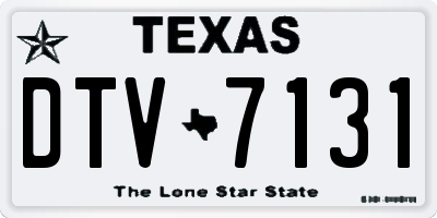 TX license plate DTV7131