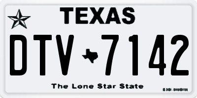 TX license plate DTV7142