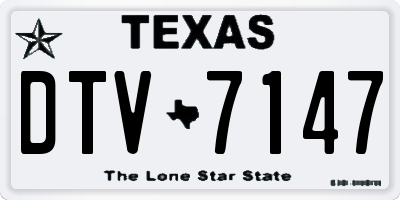 TX license plate DTV7147
