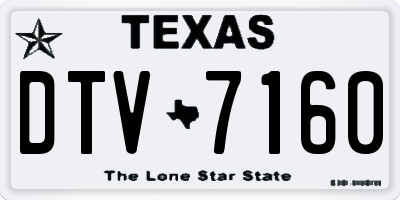 TX license plate DTV7160
