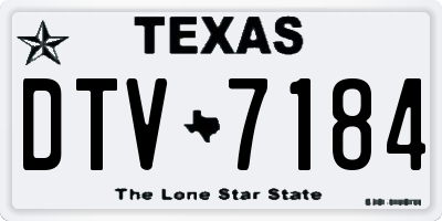 TX license plate DTV7184